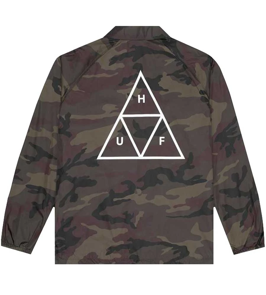 HUF Essentials Triple Triangle Coaches Jacket - Woodland 4 HUF Essentials Triple Triangle Coaches Jacket - Woodland - Image 2