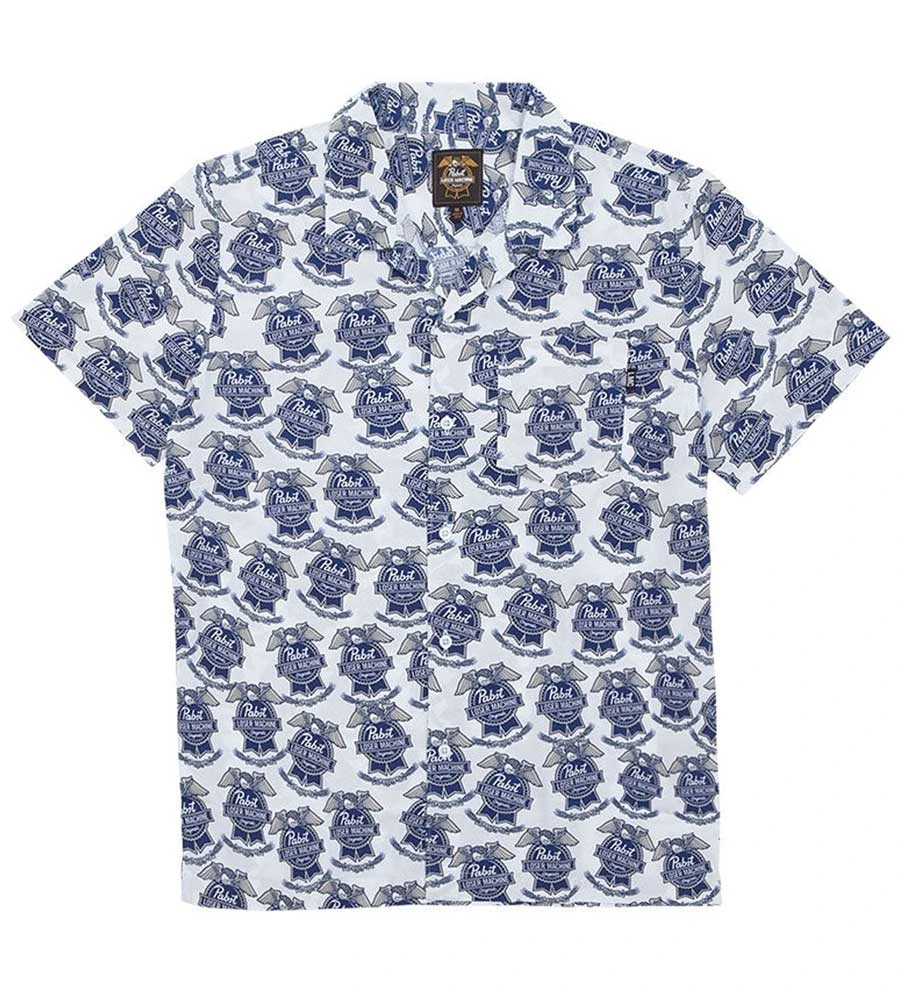 Loser Machine X Pabst Woven Button Up - White 3 Loser Machine X Pabst Woven Button Up - White