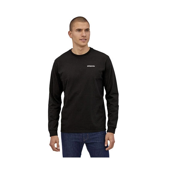 Patagonia Men's Long-Sleeve P-6 Logo Responsibili-Tee Black 2024 4 Patagonia Men's Long-Sleeve P-6 Logo Responsibili-Tee Black 2024 - Image 2