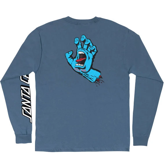 Santa Cruz Screaming Hand Long Sleeve T-Shirt - Indigo Blue 3 Santa Cruz Screaming Hand Long Sleeve T-Shirt - Indigo Blue