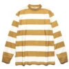 Taikan Striped Long Sleeve Crewneck Jersey T-Shirt - Tan 1 Taikan Striped Long Sleeve Crewneck Jersey T-Shirt - Tan -Menswear Vibe Shop Taikan Striped Long Sleeve Crewneck Jersey T Shirt Tan